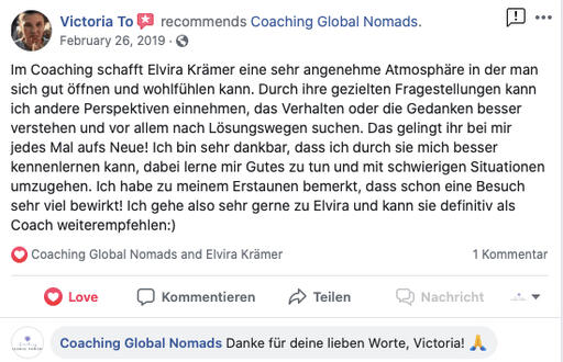 Stress & Emotion Coaching Basel - Testimonial